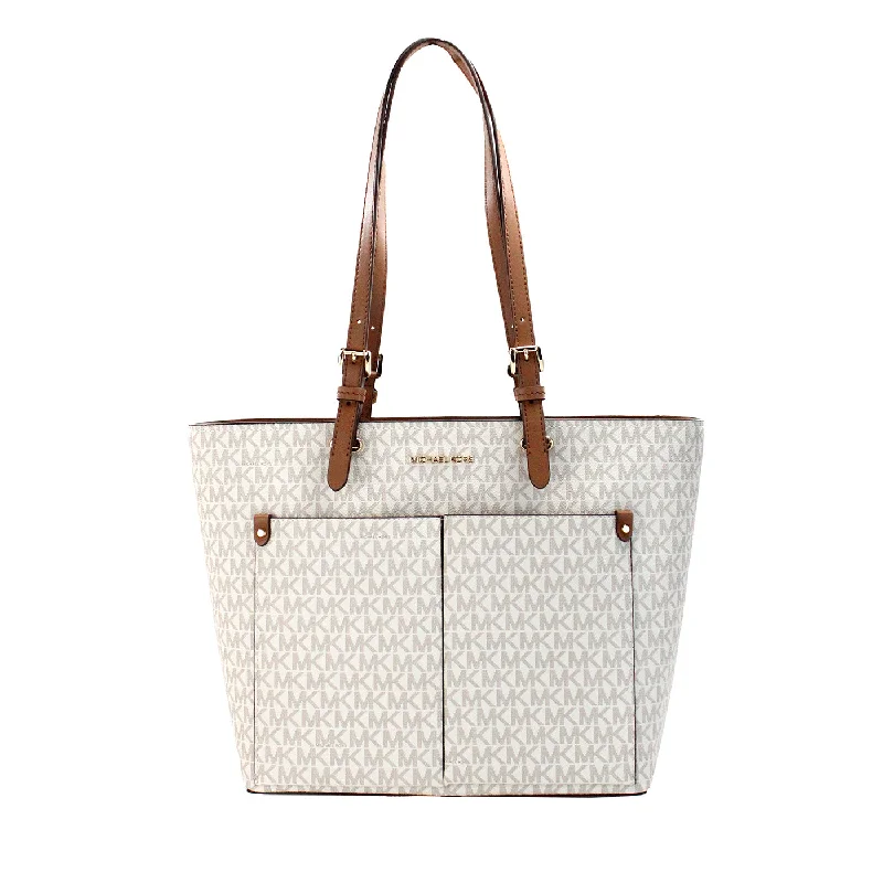 Michael Kors Jet Set Medium ivory Double Pocket Tote Women's Bag