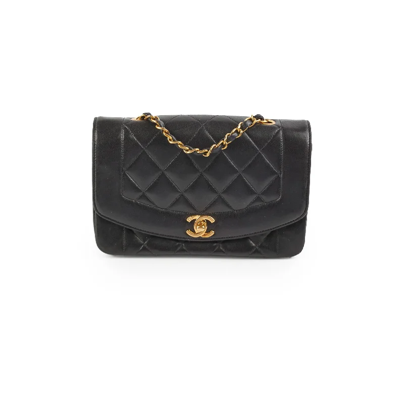 Chanel Vintage Small Diana Lambskin Black - Series 3