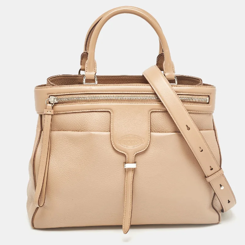 Tod's Beige Leather Thea Tote..