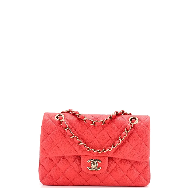 Classic Double Flap Bag Quilted Caviar Small