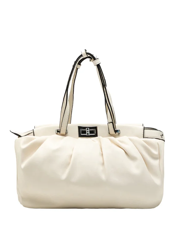 Zen Collection Small Ruched Pouch Shoulder Bag, Beige