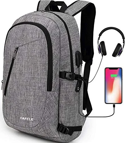 Cafele Laptop Backpack Anti-Theft Water Resistant Bookbag for Trip School w/USB