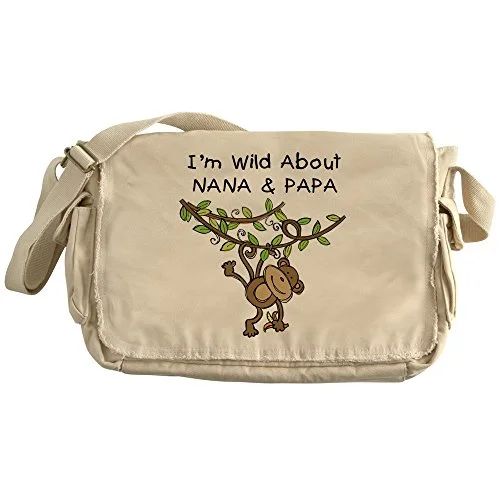 Cafepress - Wild About Nana & Papa - Unique Messenger Bag, Canvas Courier Bag