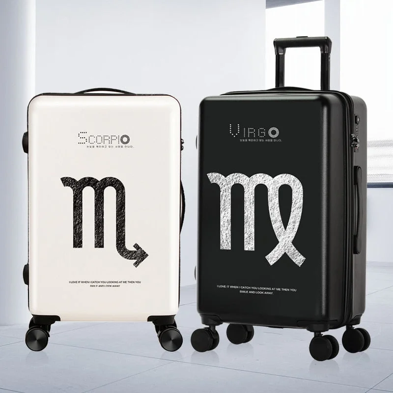 Luggage Set Fashion Constellation Spinner Carry On Luggage Bag Boarding Case Traveling Luggage Bags