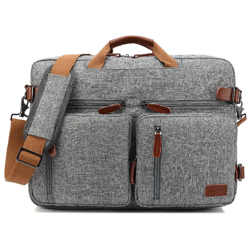 CoolBELL Convertible Backpack Messenger Bag Shoulder Bag Laptop Case Handbag Business Briefcase Multi-Functional Travel Rucksack Fits 15.6 Inch Laptop for Men/Women (Grey)