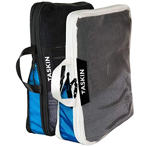 Compression Packing Cubes | Triple Zipper | Separate Clean & Dirty Compartments w/Flexible Separator | YKK Zippers