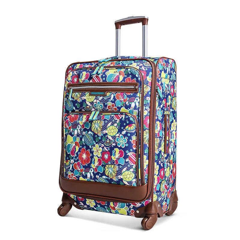 Women'S Boutique Carry-On Trolley Case,Universal Wheel Student Suitcase,Polyester Rolling