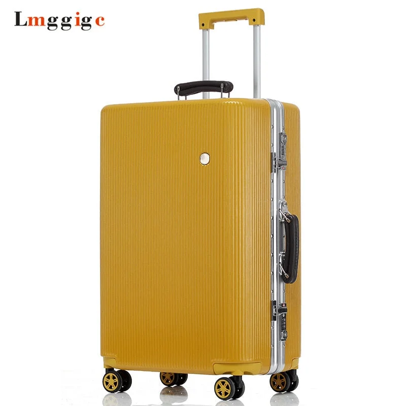 Aluminum Frame Suitcase,Multiwheel Luggage Carry-On,Nniversal Wheel Hardside Travel Box Drag