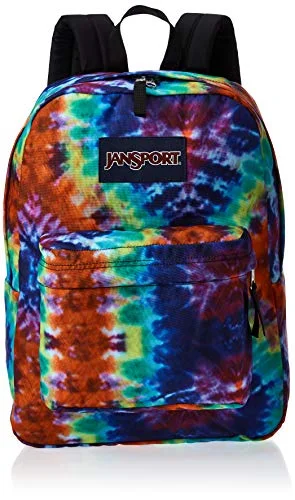 JanSport SuperBreak Backpack - Lightweight School Pack, Red Hippie Days