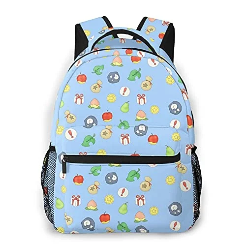 Animal Cross-Ing Pattern Travel Backpack for Women Men 15.6 Inch Durable Lightweight Book Bag Hiking Camping Daypack