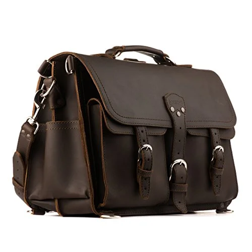 Saddleback Leather Front Pocket Briefcase - 100% Full Grain Leather Bag With 100 Year Warranty