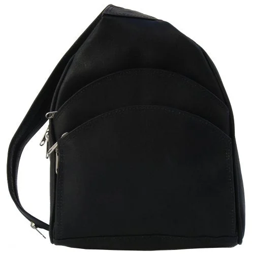 Piel Leather Backpack Sling, Black, One Size