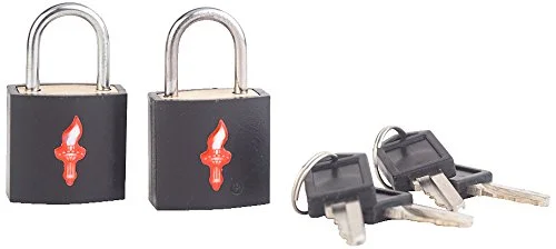 Safe Skies Tsa-Recognized Padlocks Double Set, Neon Black, One Size