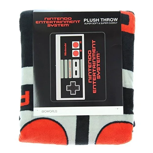 Bioworld Nintendo Retro Nes Controller Throw Blanket, 48" X 60"