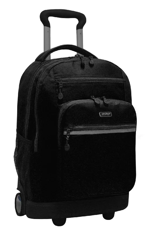 J World SUNDANCE II 20" Double Handle Laptop Rolling Backpack in Black