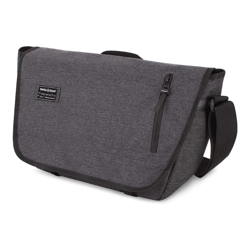 SWISSGEAR Multi-Functional 13-inch Laptop Messenger Bag | Travel, Work, School | Men's and Women's - Heather Gray