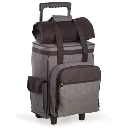 Bey Berk Black And Gray 4 Person Poly Canvas Picnic Trolley