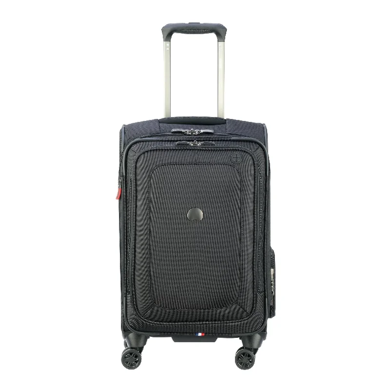 DELSEY Paris Cruise Lite Softside Carry-On Exp. Spinner Suiter Trolley, BLACK