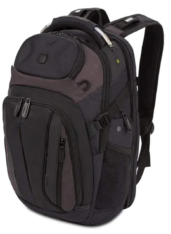 SWISSGEAR SCANSMART TSA School Work and Travel Men's and Women's/Laptop Backpack - Black and Heather Gray