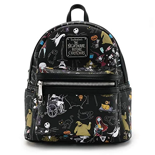 Loungefly Nightmare Before Christmas All Character Mini Backpack Black