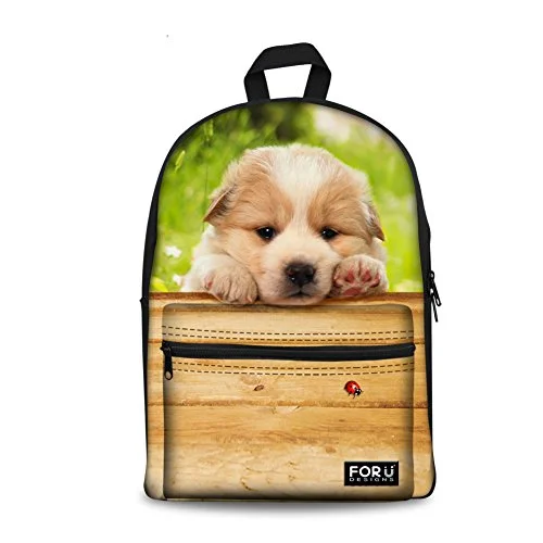 Bigcardesigns Lovely Puppy Printing Student Schoolbag Boys Girls