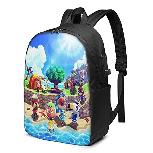 School Backpack For Boys Girls, Summer Animal Cross-Ing Backpack, Kids Bag For School, Travel, Outdoor