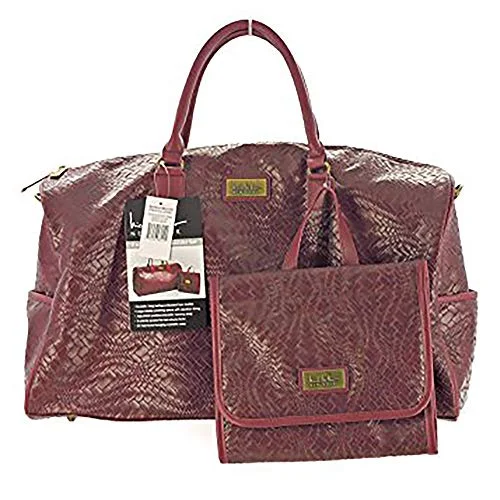 Nicole Miller New York 2 piece weekender bag set Burgundy