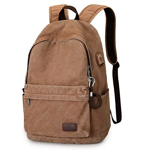 Canvas Backpack Lightweight Travel Daypack Student Rucksack Laptop Backpack