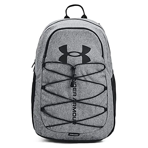 Under Armour Adult Hustle Sport Backpack , Pitch Gray Medium Heather (012)/Black , One Size Fits All