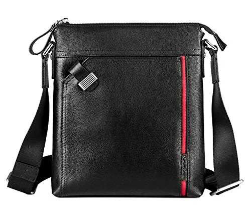 Saierlong New Mens Black Genuine Leather Briefcase Messenger Bags Business Handbags