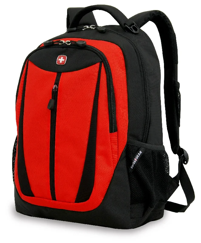 Swiss Gear SA3077 Black with Red Lightweight Laptop Backpack - Fits Most 15 Inch Laptops and Tablets