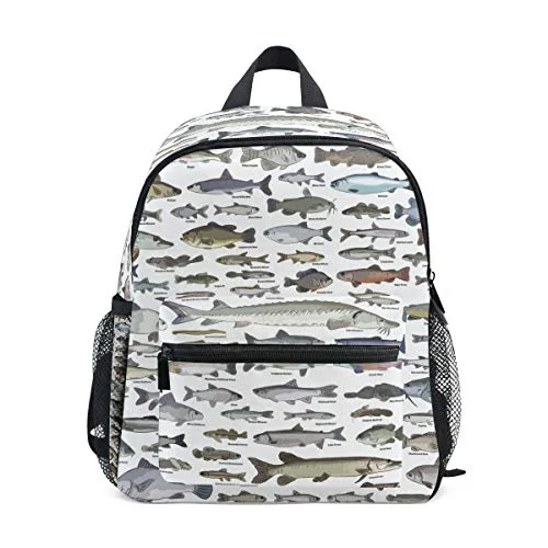 Sea Fish Pattern Backpack for Girl Boy Preschool School Bag Children Mini Travel Daypack Primary School Students Bookbag