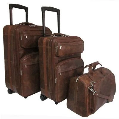 AmeriLeather Leather Three Piece Set Traveler (Waxy Brown)