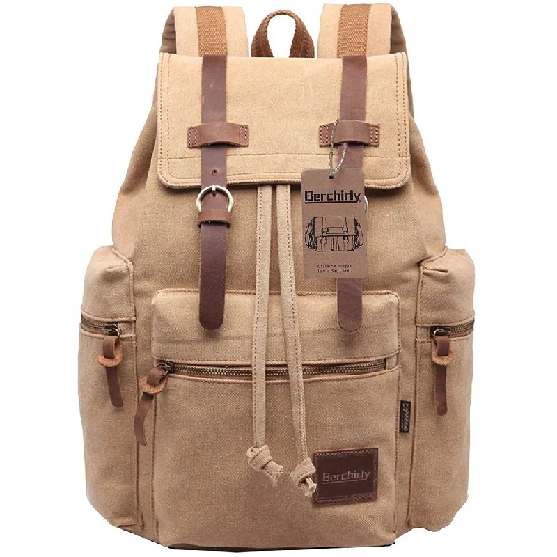 Berchirly Canvas Backpack Daypacks Computers Laptop Rucksack