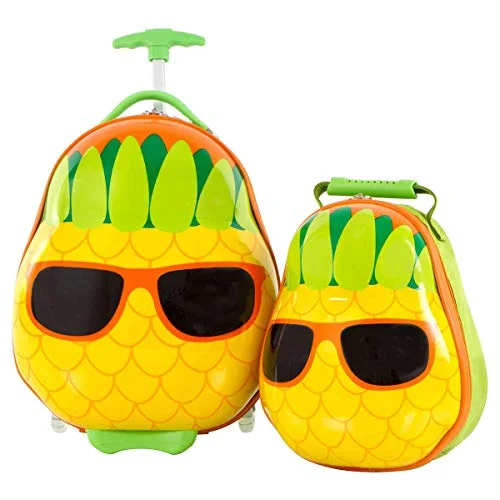 Heys America Travel Tots Kids 2 Pc Luggage Set -18" Carry On Luggage & 13" Backpack (Pineapple)