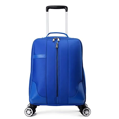 STATEGY 4 Wheels Trolley Backpack Executive Mobile Office Business Hand Cabin Luggage Laptop Rucksack Nylon Waterproof Bag for Women Traveling (Color : Blue, Size : 533521cm)