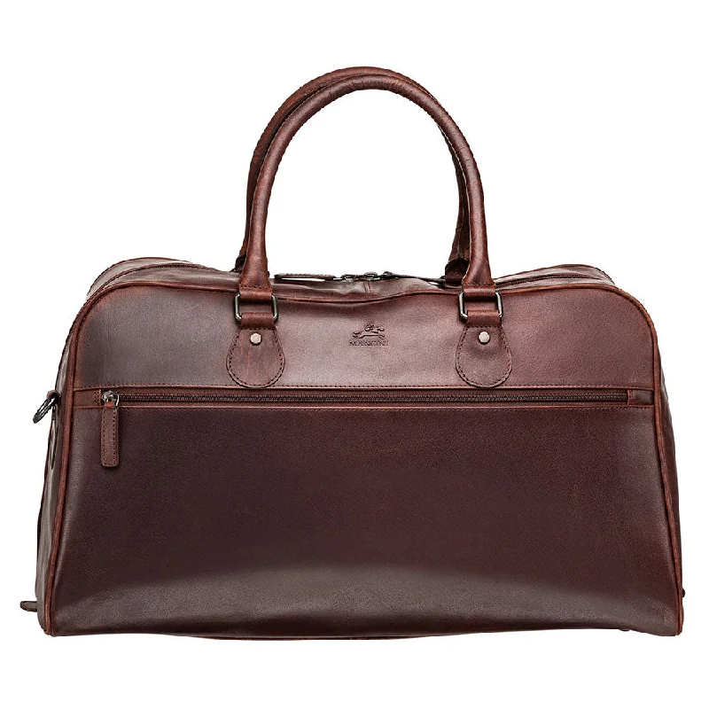 Mancini Leather Classic Duffle Bag, 21.5" x 11" x 14", Brown