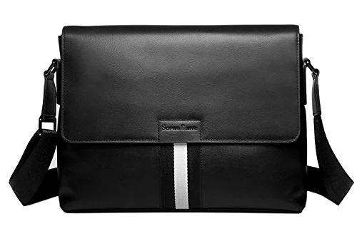 Saierlong New Mens Black Genuine Leather Briefcase Messenger Bags Business Handbags