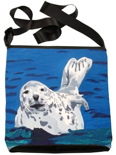 Seal Small Cross Body Handbag - From My Original Paintings, Support Wildlife Conservation, Read How