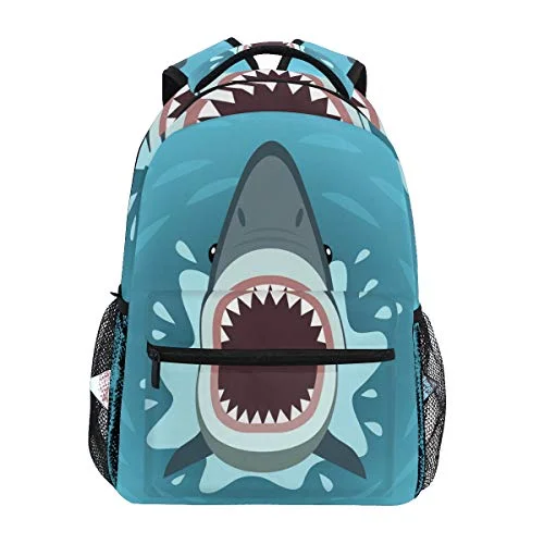 ALAZA Sea Ocean Shark Fish Backpack Daypack College School Travel Shoulder Bag