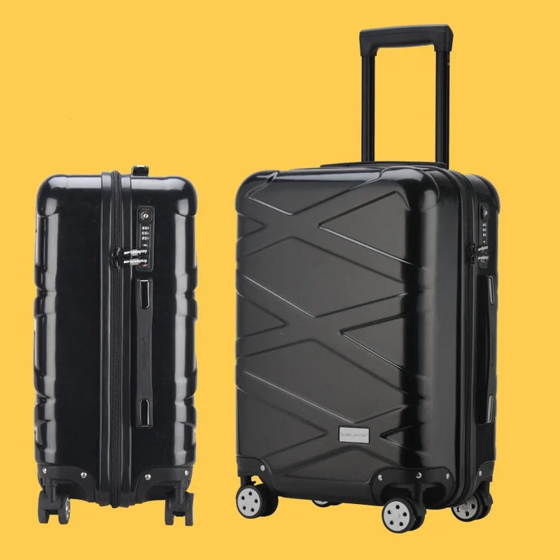 Abs+Pc Hard-Shell Luggage,Carry-On Trolley Case,Rolling Suitcase,Trendy Password Box,20"Boarding