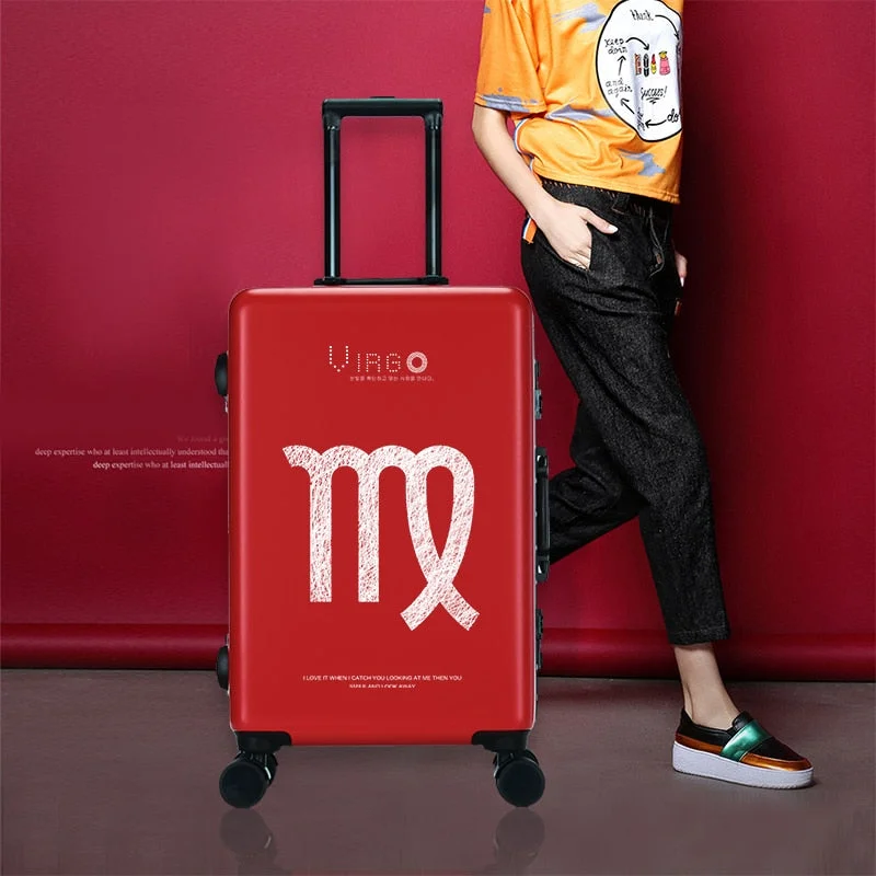 Traveling Luggage Bags With Wheels Spinner Unisex Cartoon Constellation Carry On Luggage Fashion