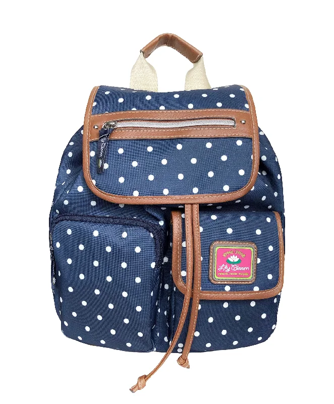 Lily Bloom Riley Backpack Polka Dot Navy