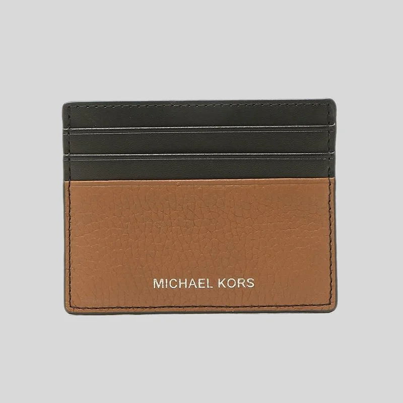 Michael Kors Cooper Pebble Leather Tall Card Case Luggage RS-36F9LC0D2L