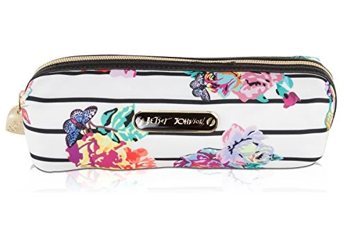 Betsey Johnson Nylon Pencil Pen School Supplies Stationary Case Pouch Bag Holder - Floral