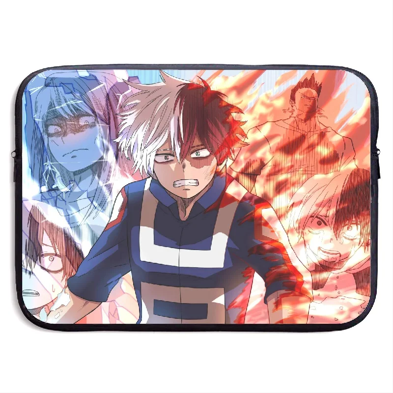 My Hero Academia Todoroki-Shouto Anime Customs Tablet Bag Sleeve Handbag for 13 Inch 15 Inch Tablet, Notebook Computer Fashion Message Bag Laptop Shoulder Bag