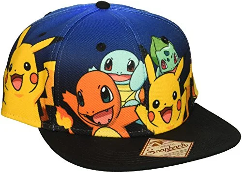 Bioworld Pokemon The Original Starters Blue Gradient Snapback Cap