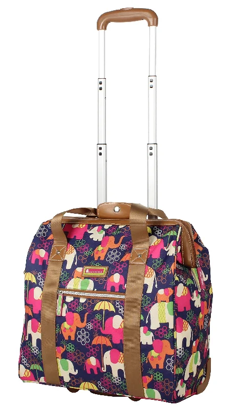 Lily Bloom Design Pattern Carry on Bag Wheeled Cabin Tote (Elephant Rain)