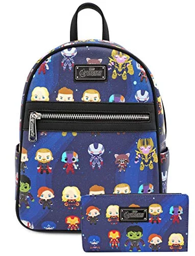 Loungefly Marvel Avengers: Endgame Chibi Print Mini Backpack Wallet Set