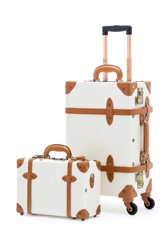 Minimalism 2 Pieces Luggage Set - Pearl White's